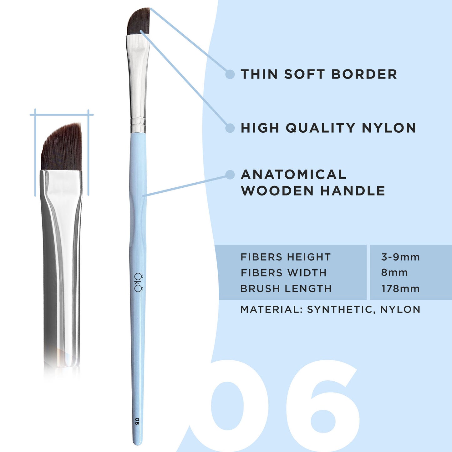 Soft Large Angled Brush OKO #6